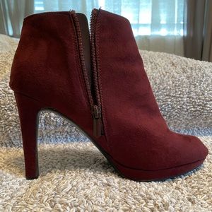 Women’s Burgundy Suede 4-Inch Booties